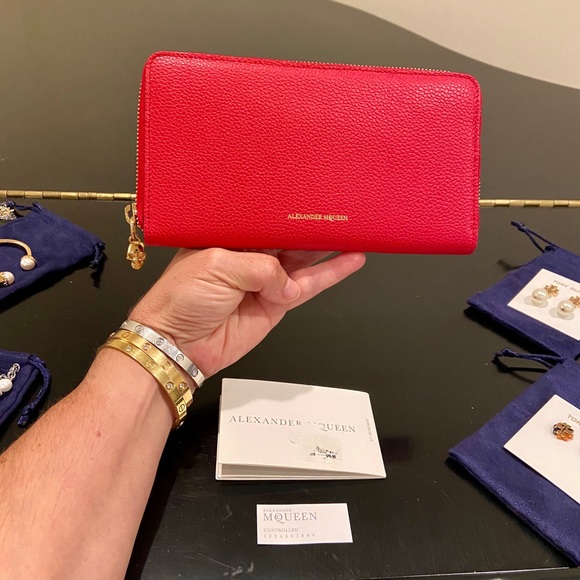 NWT Rare authentic luxury classic Alexander McQueen pebbled leather Wallet - Picture 6 of 17
